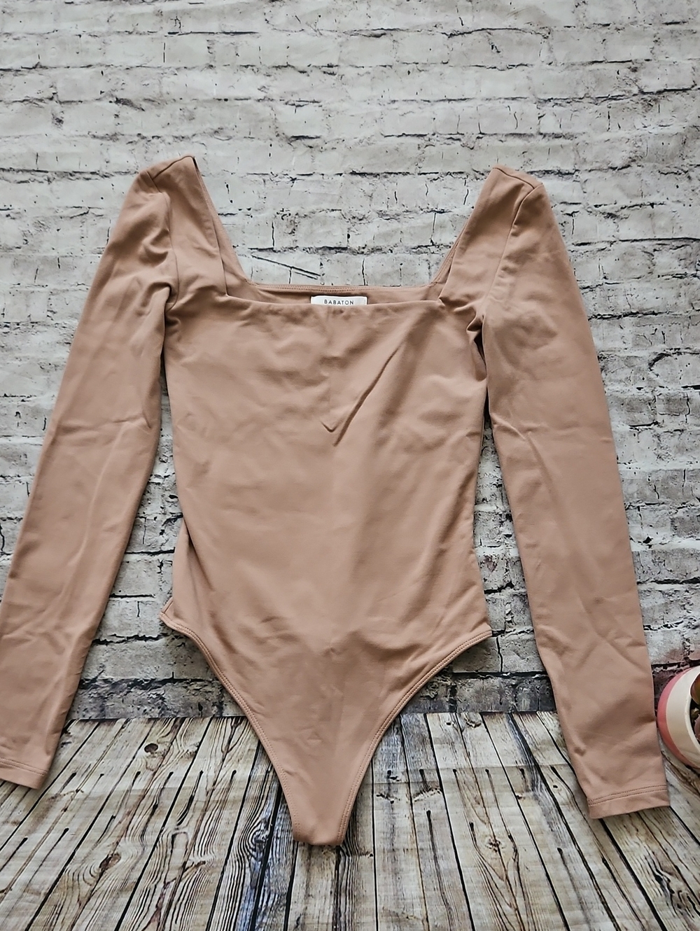 Aritzia Babaton Nude Beige Bodysuit Size Xs